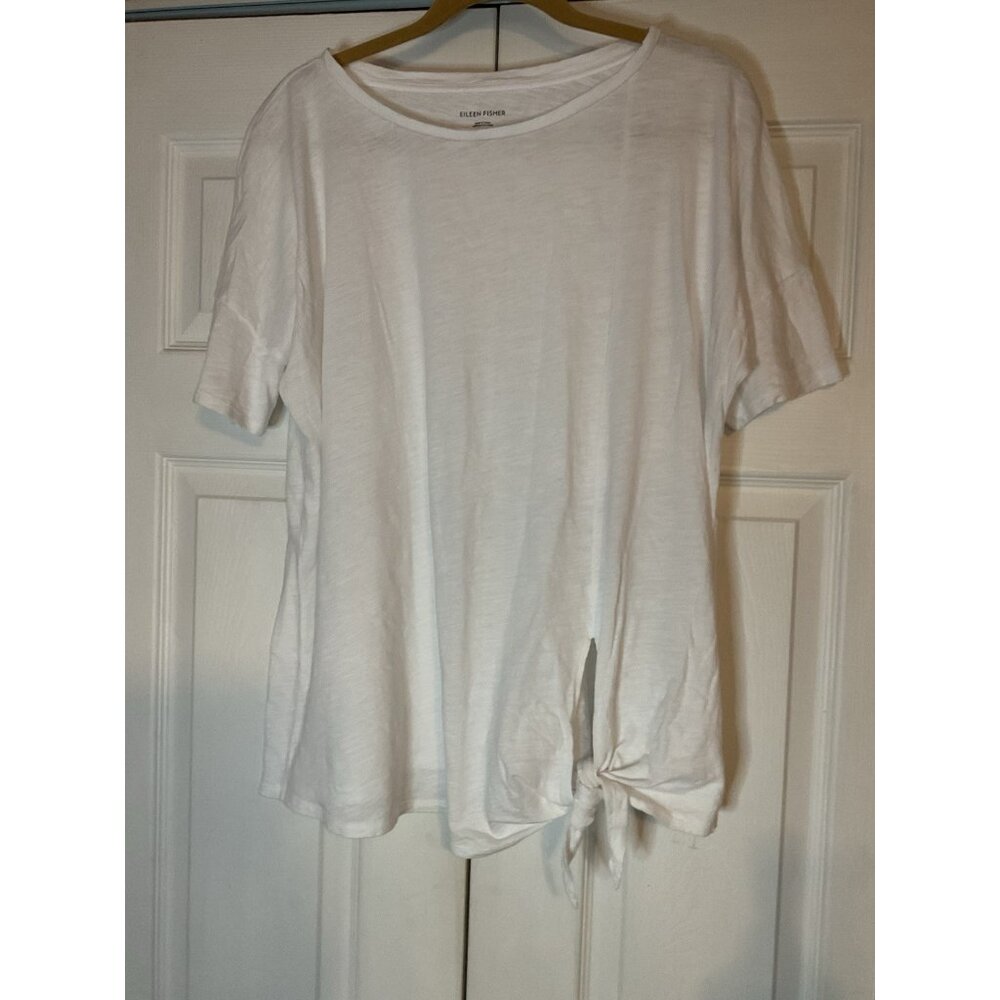 Eileen Fisher‎ White Oversized Organic Cotton Shirt Top Oversized Small Medium